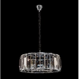 Large Round Chandelier with Rectangular Crystal Slabs