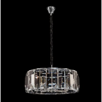 Large Round Chandelier with Rectangular Crystal Slabs
