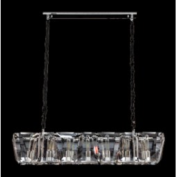 Large Rectangle Chandelier with Angled and Trapezium Crystal Slabs