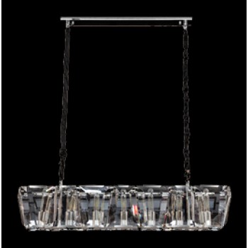 Large Rectangle Chandelier with Angled and Trapezium Crystal Slabs