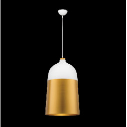 Large Two-Tone Metal Pendant, White and Gold