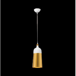 Small Two-Tone Metal Pendant, White and Gold