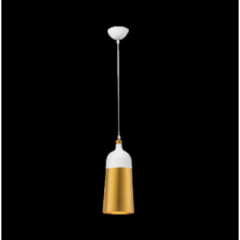 Small Two-Tone Metal Pendant, White and Gold